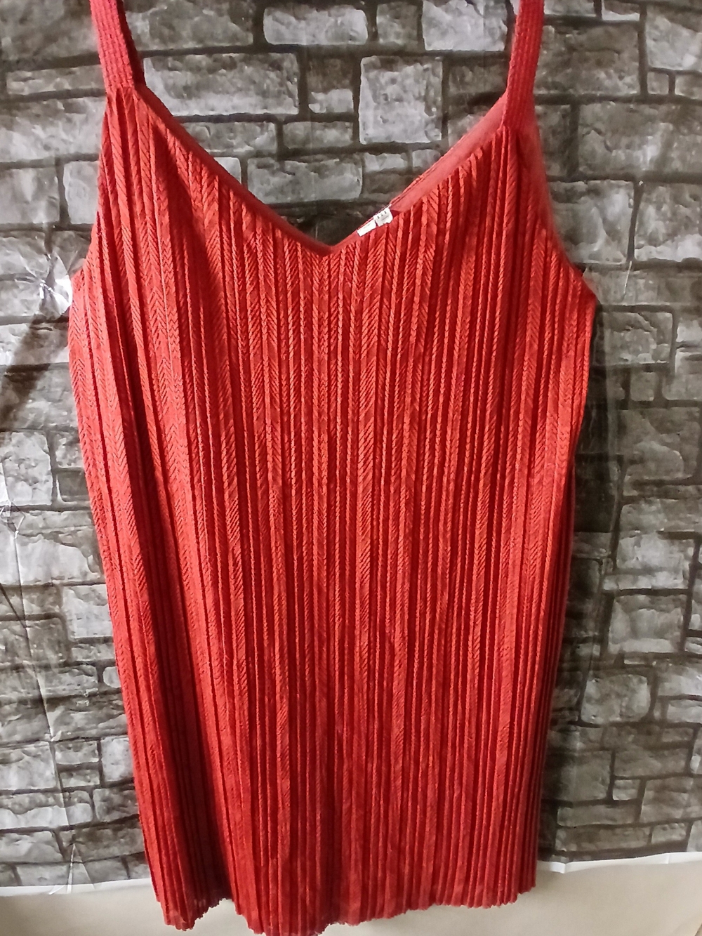 Anthropologie Meadow Rue Brick Red Slip Top